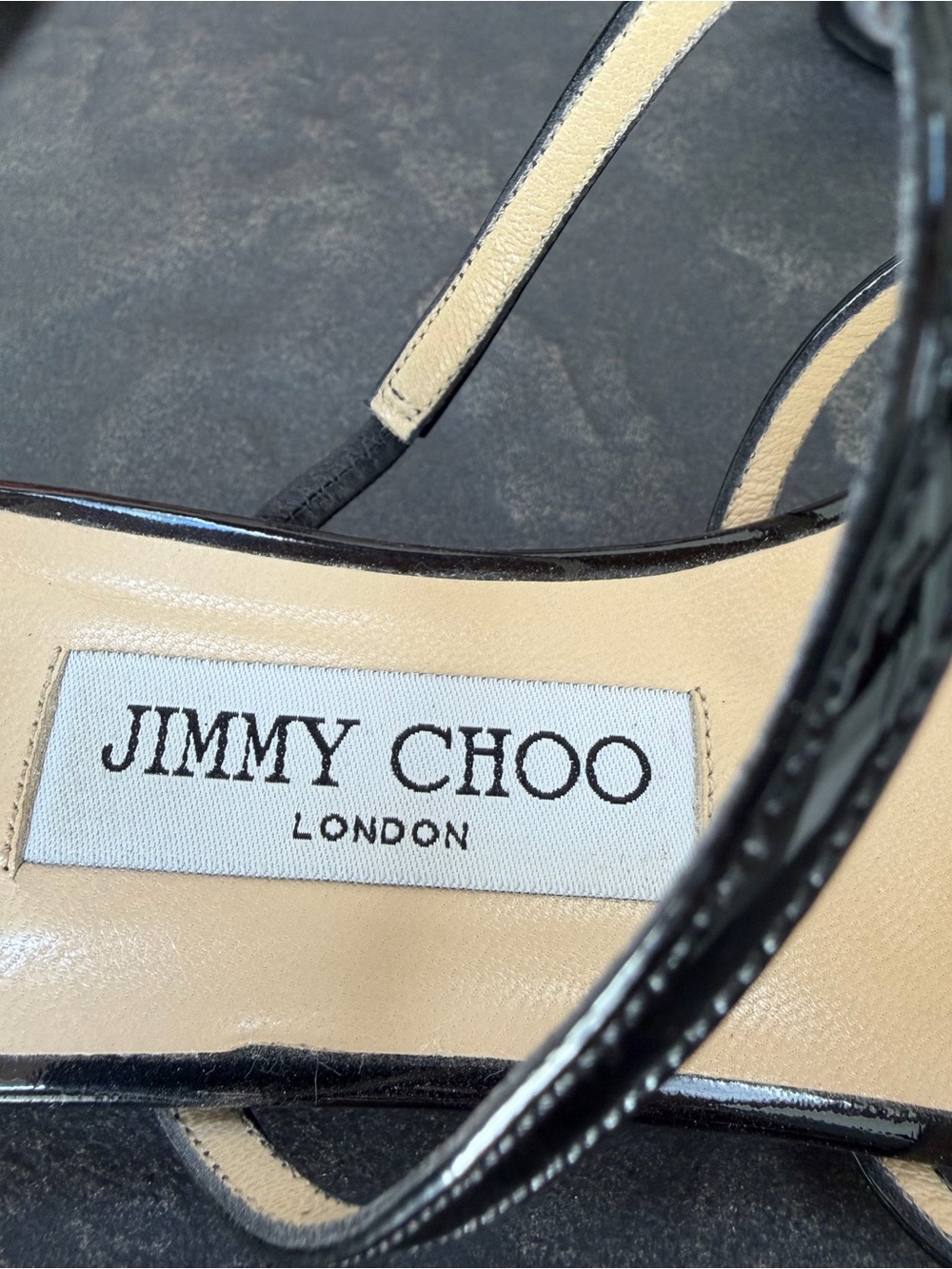 Jimmy Choo Black Patent Multi-Strap Ankle Sandals - Picture 2 of 10